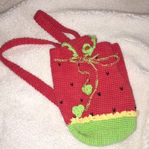 Adorable Hand-knit Strawberry Bag